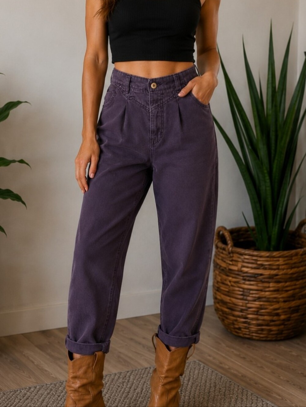 VTG Retro Purple Trousers Size 10